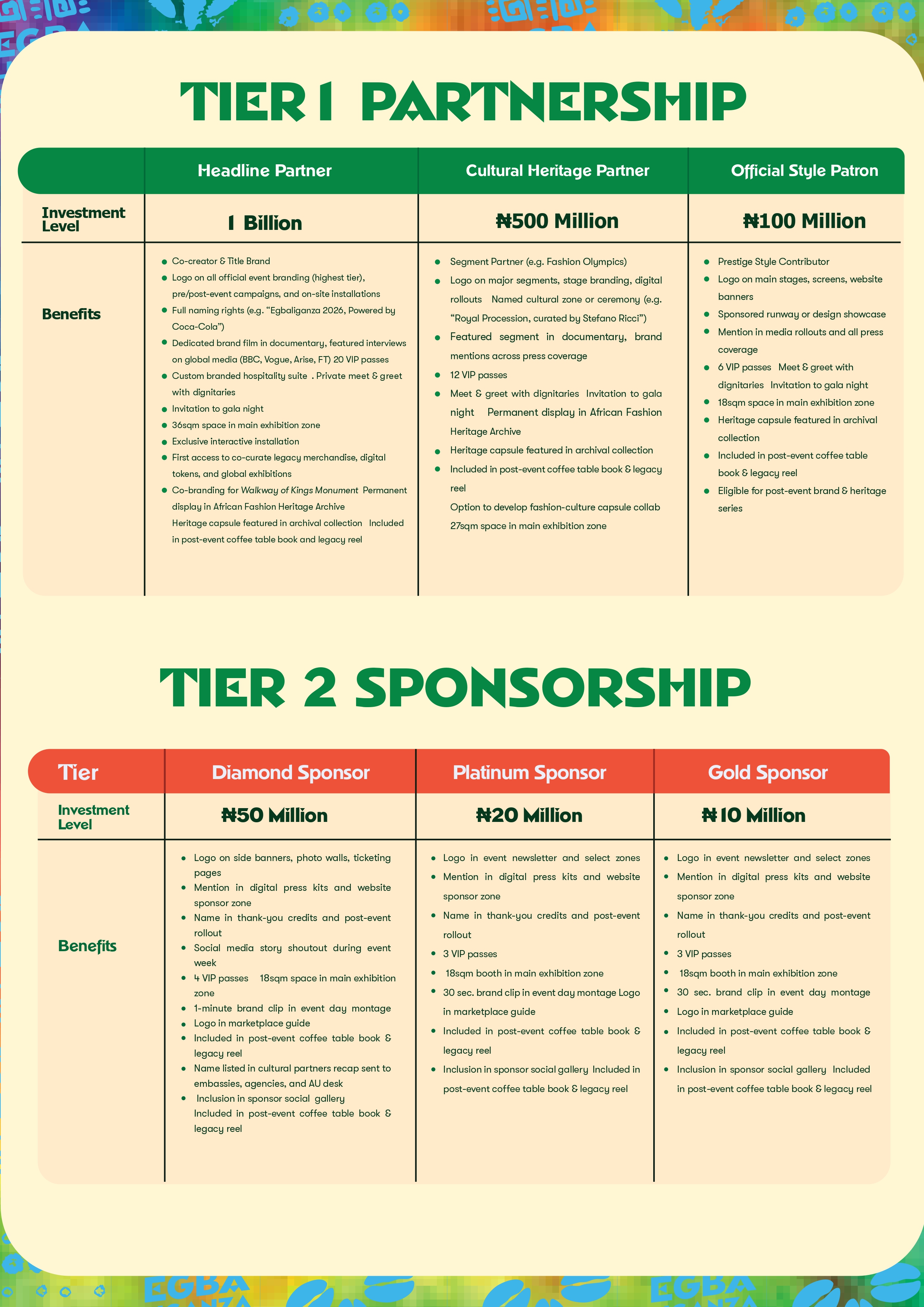 Sponsorship Section
